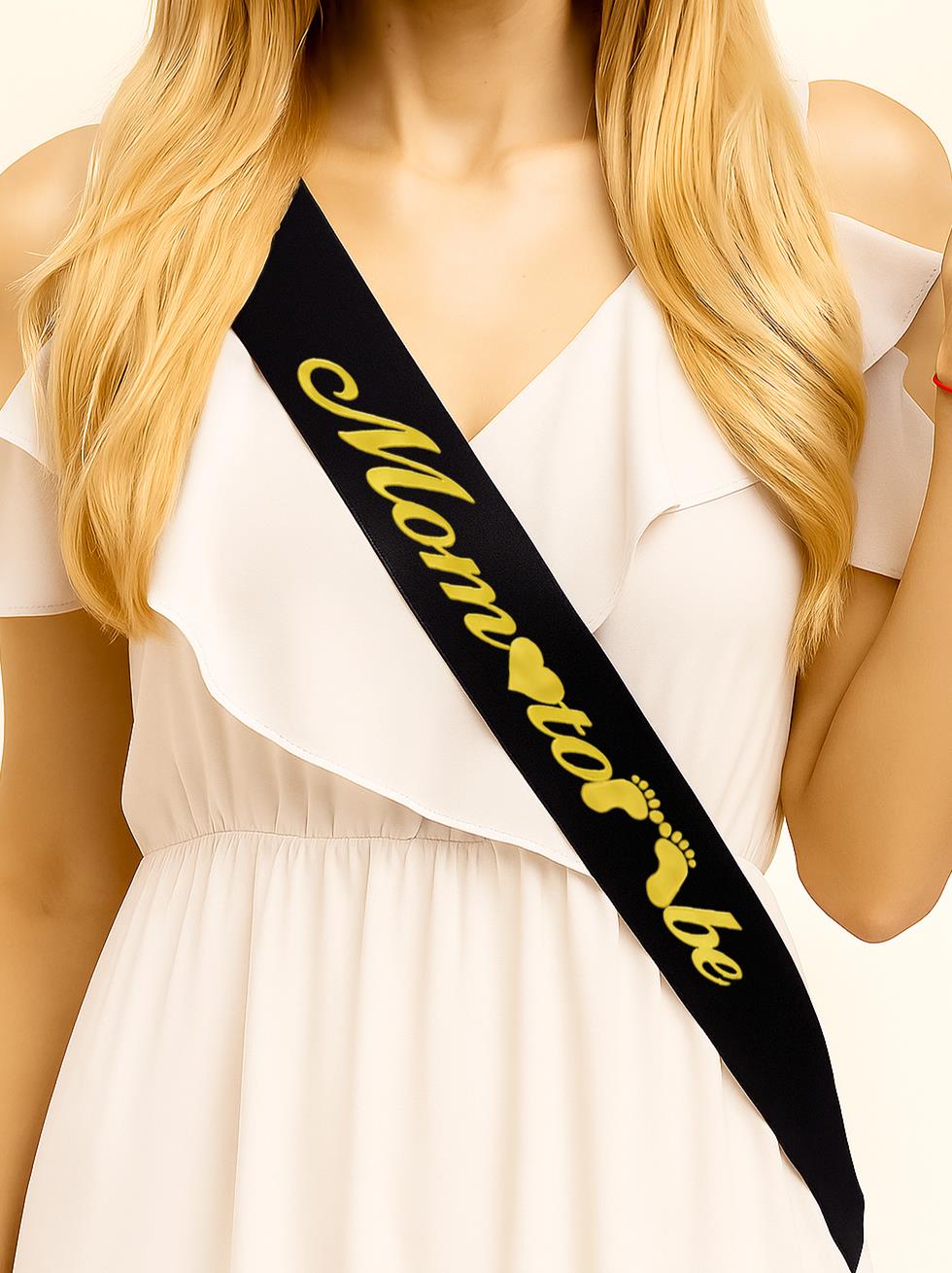 Baby Shower Mom To Be Kuşak Siyah Gold