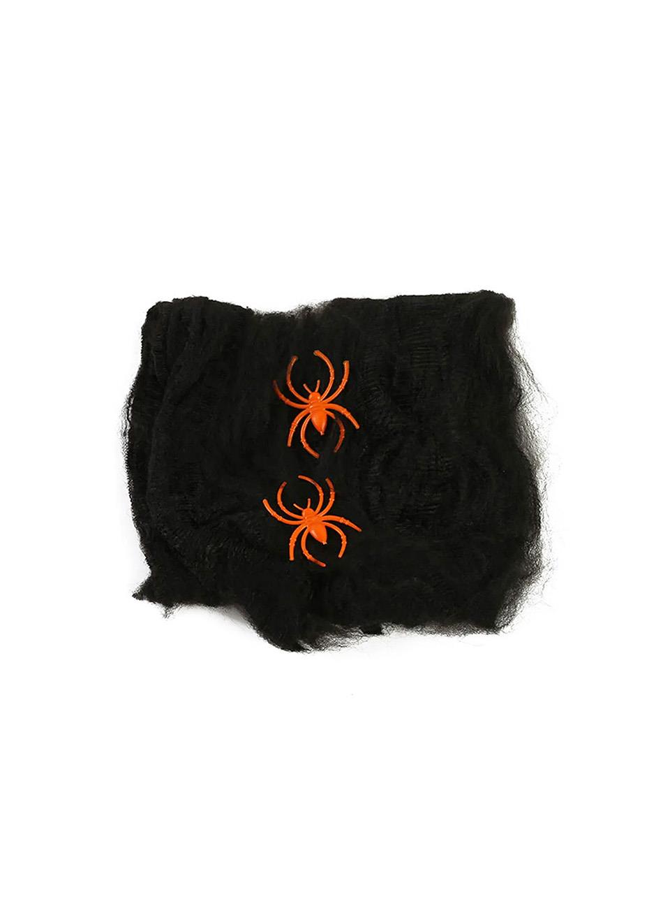 Cadılar Bayramı Dekoratif Esnek Örümcek Ağı Halloween Parti Dekorasyonu Siyah