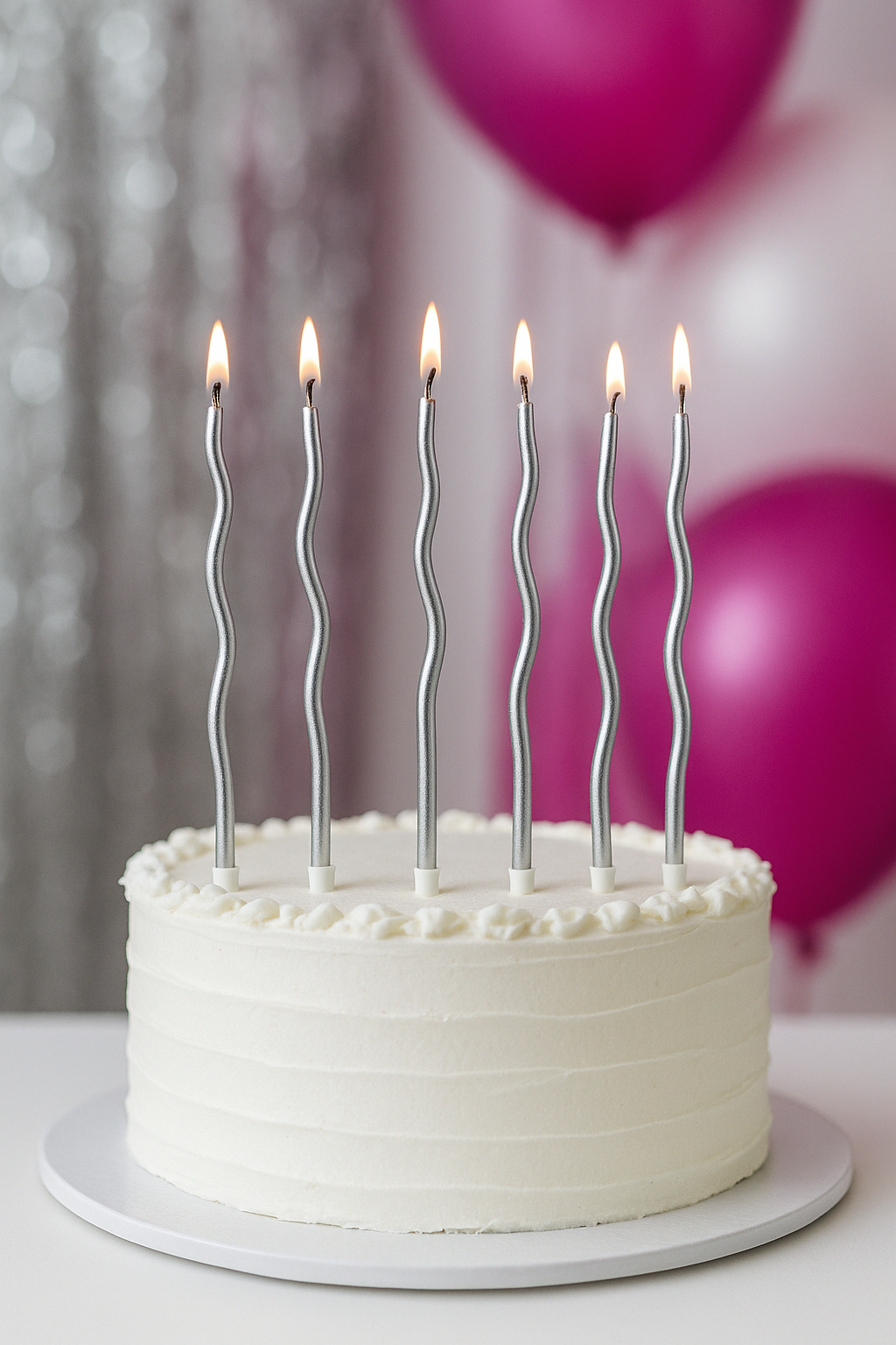 Spiral Pasta Mumu Gümüş 15 cm 6'lı