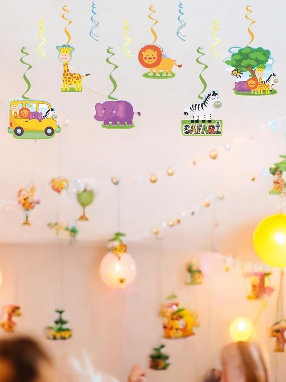 Safari Konseptli Tavan Sarkıt Süs Asılabilir Süs Doğum Günü Süsü