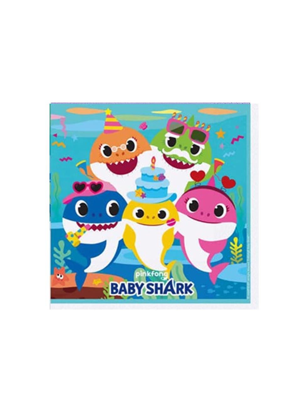Baby Shark Temalı Peçete Doğum Günü Parti Peçetesi