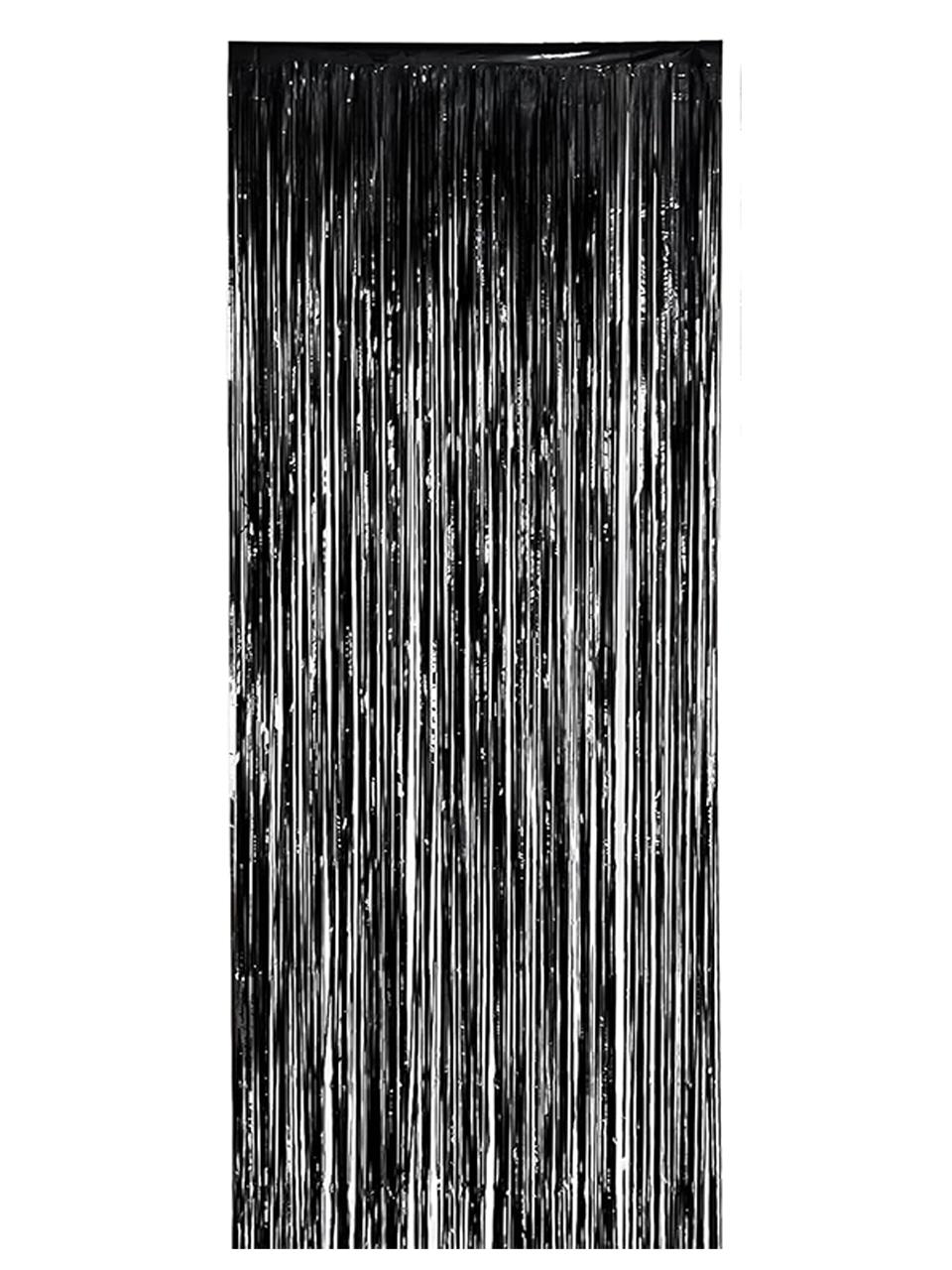 Metalize Fon Perdesi Kapı ve Duvar Parti Perdesi Siyah