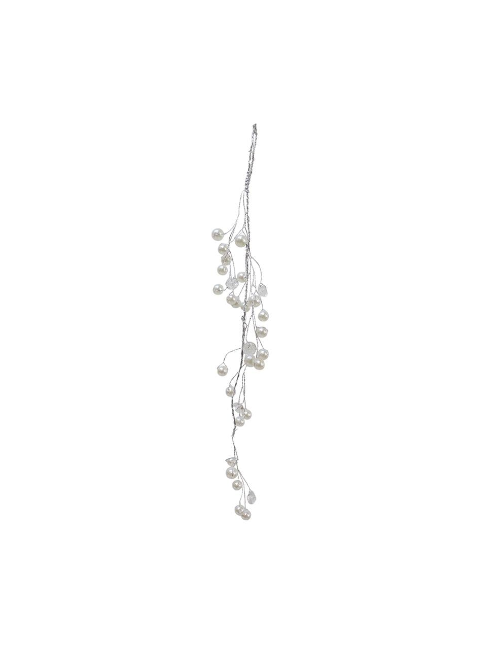 Yılbaşı Ağaç Süsü Lüks İnci Kristal Salkım Dekoratif Süs 38 Cm