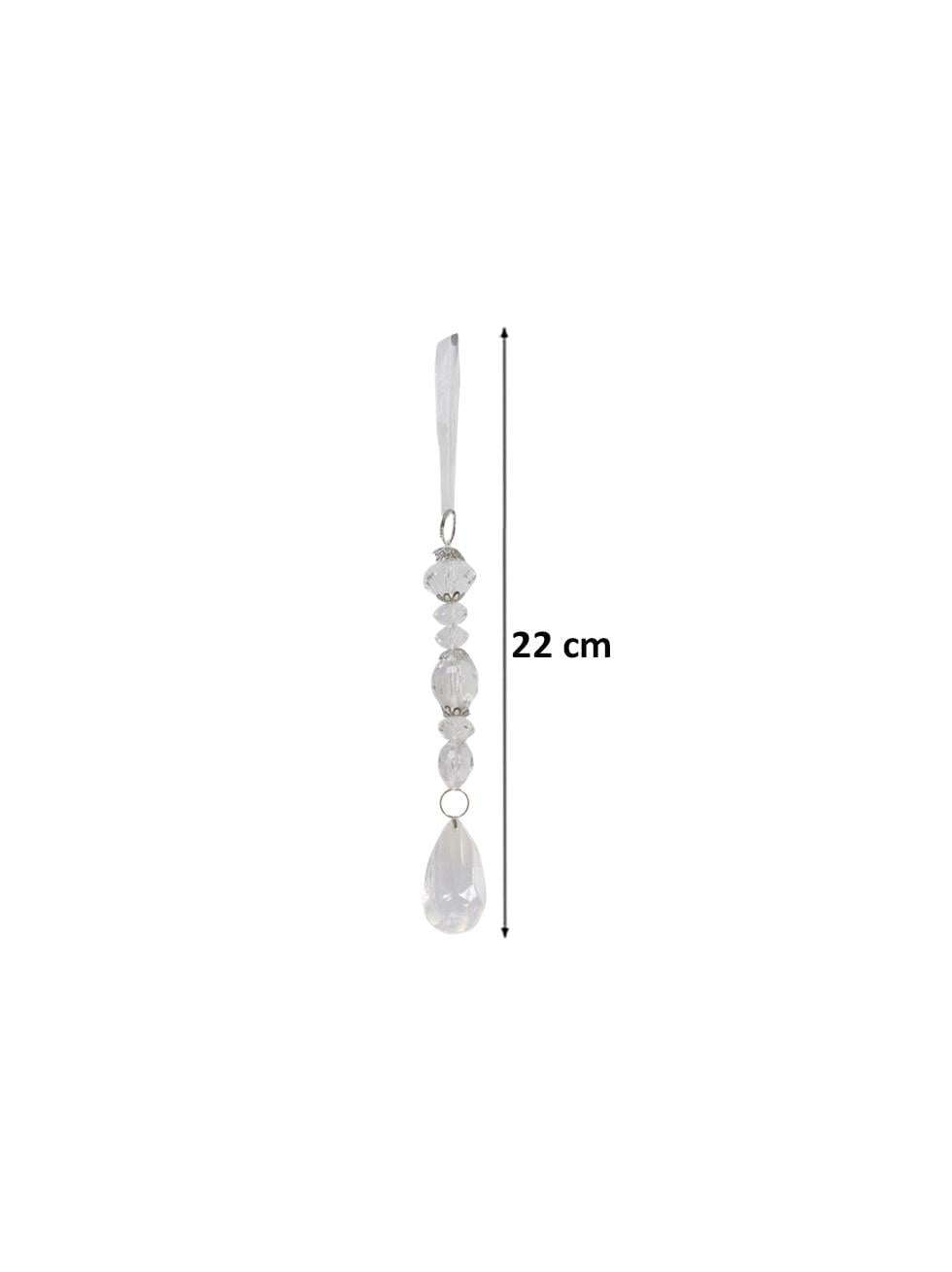 Yılbaşı Ağaç Süsü Lüks Kristal Damla Taşlı Sarkıt Dekoratif Süs 22 cm