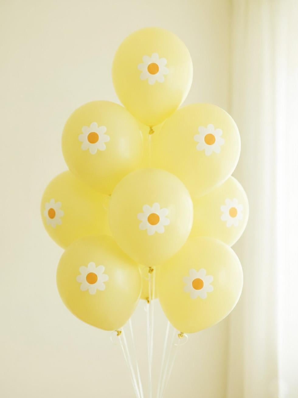 Papatya Temalı Makaron Sarı Balon Seti Doğum Günü Balon Seti