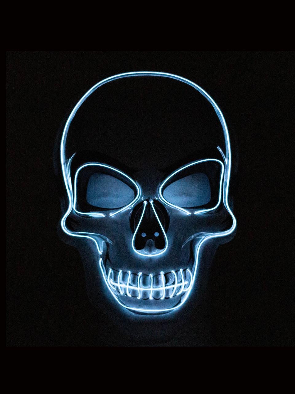 Cadılar Bayramı Işıklı İskelet Maske Halloween Parti Kostüm Aksesuarı