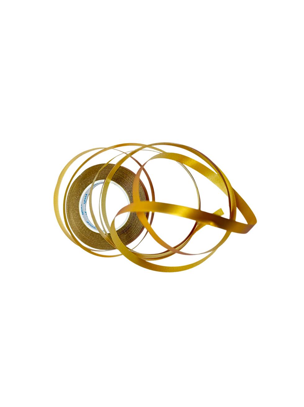 Hediye Paketleme Süsü Metalize Dekoratif Rafya Kurdele Altın 5 mm