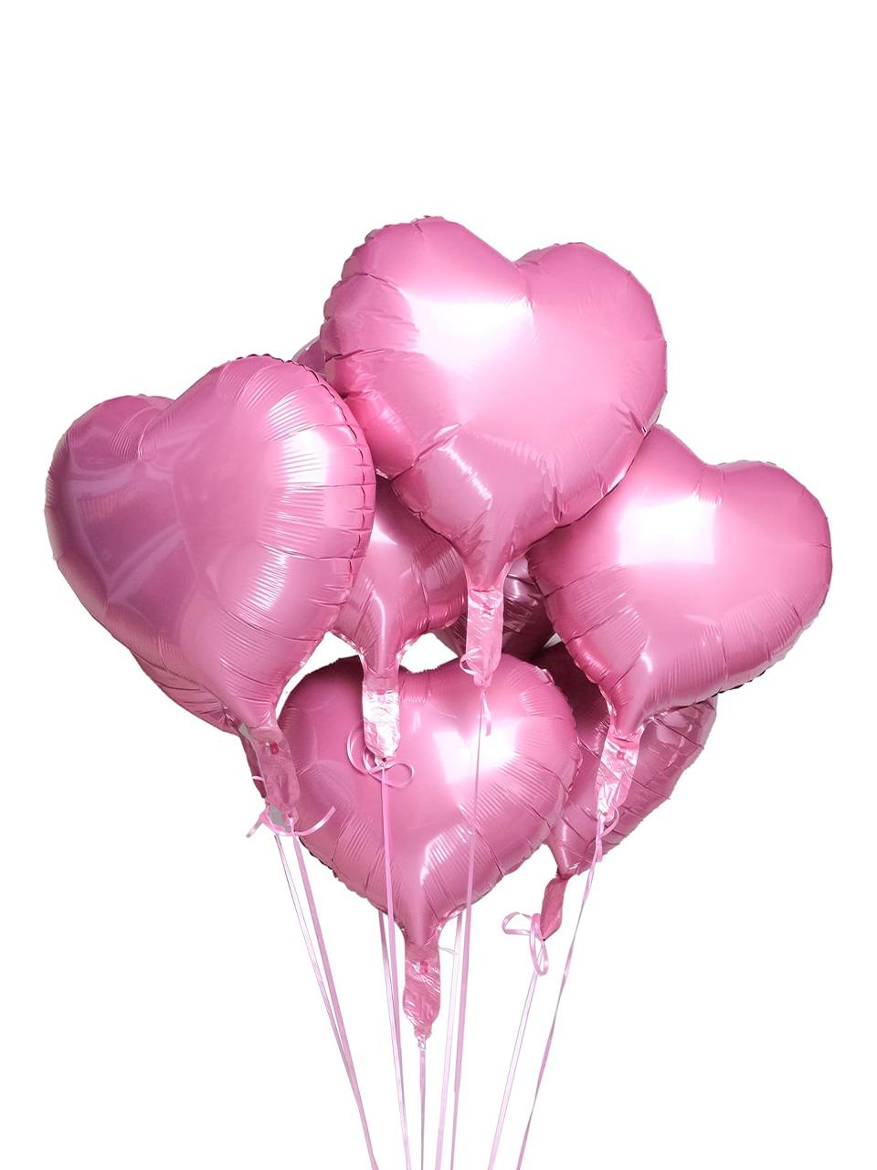 Kalp Folyo Balon Doğum Günü Parti Balonu Pembe 18 inc- 45 cm