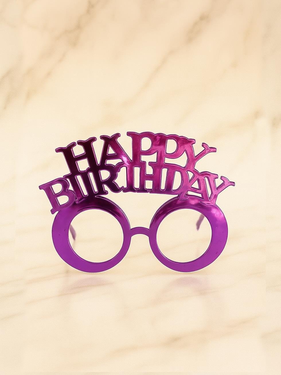 Happy Birthday Yazılı Doğum Günü Partisi Gözlüğü Fuşya