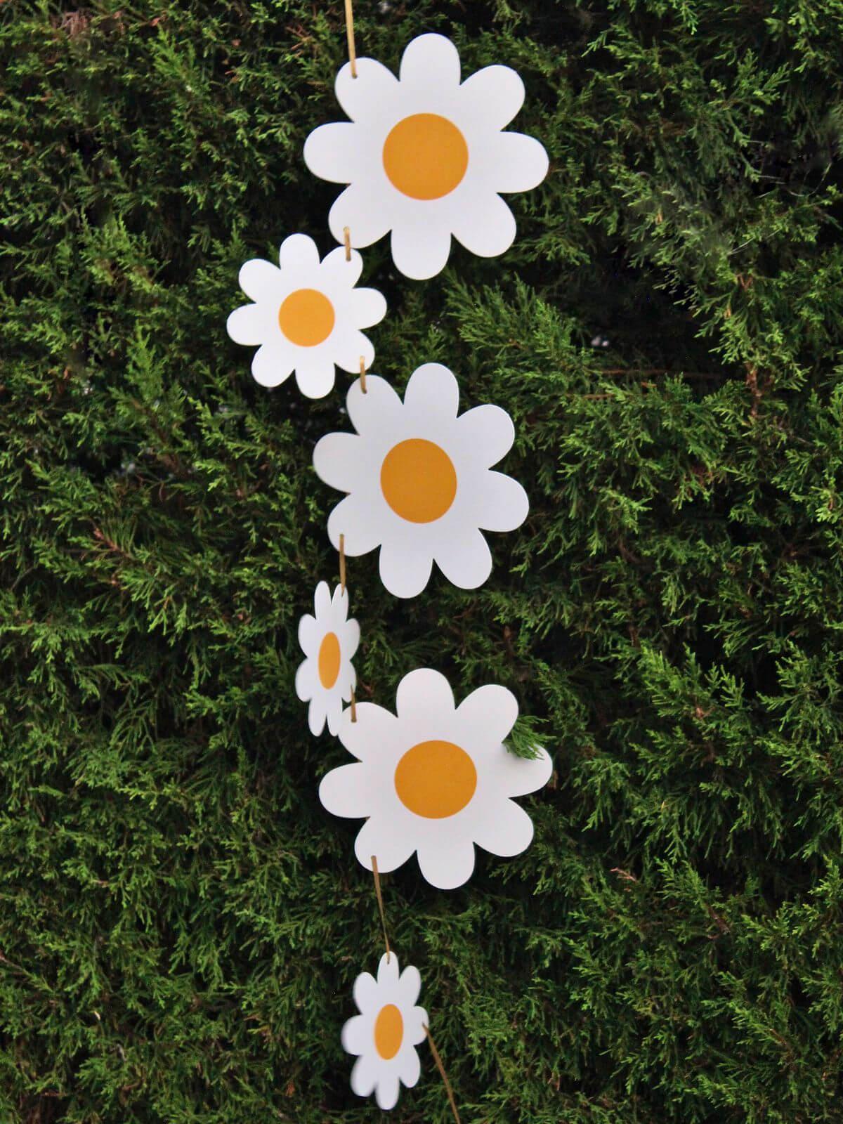 Papatya Temalı Dekoratif Banner Doğum Günü Parti Süsü 