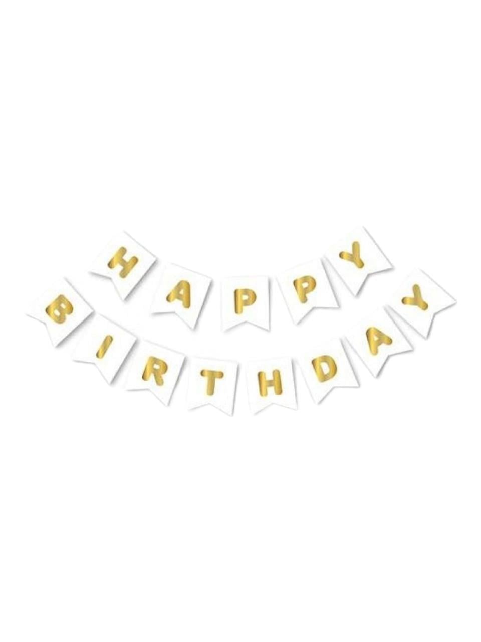 Happy Bırthday Beyaz Altın Yazı