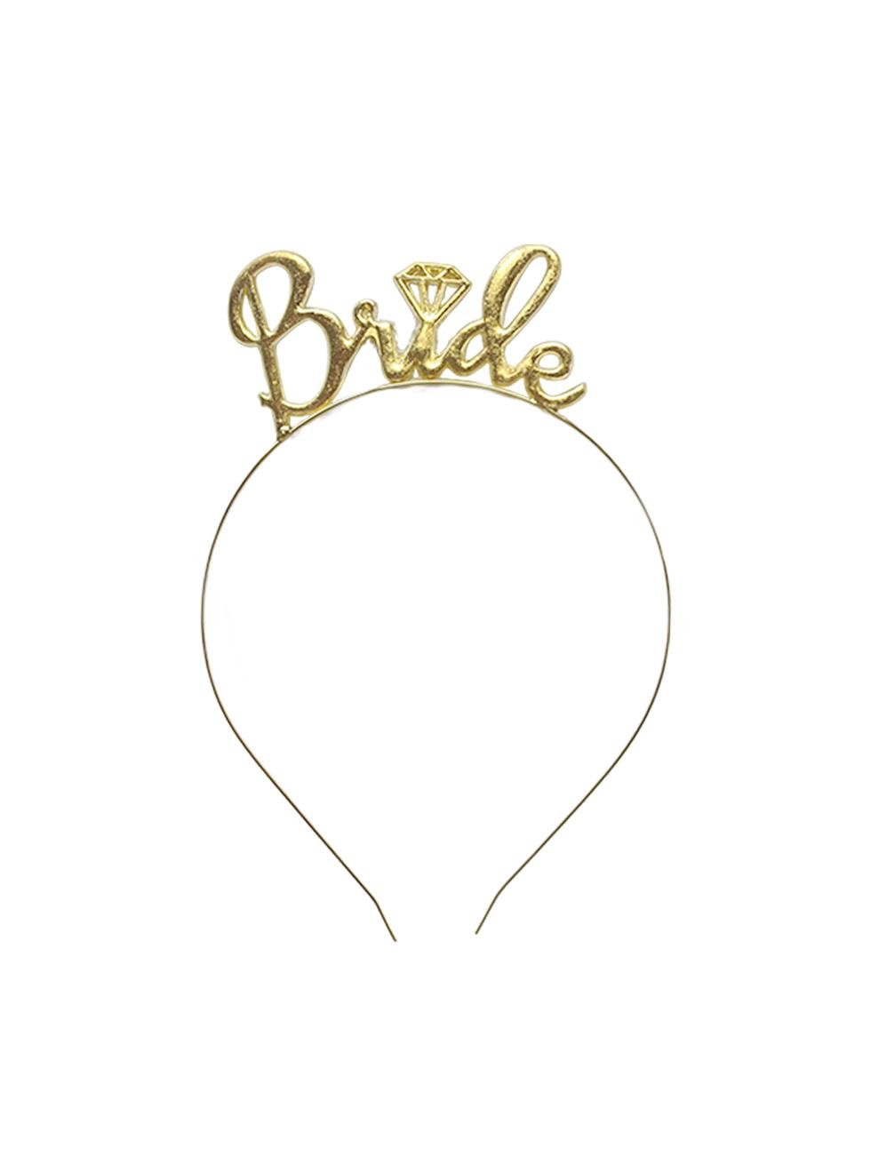 Bride Taç Bekarlığa Veda Parti Tacı Metal Gold