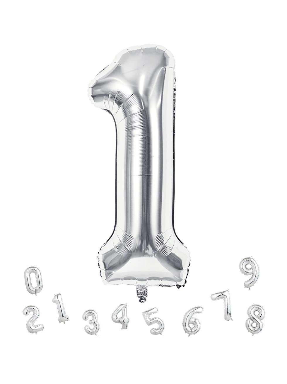  Rakam Folyo Balon 1 Rakam Gümüş 1 Yaş Doğum Günü Parti Balonu 86 cm 34 inc