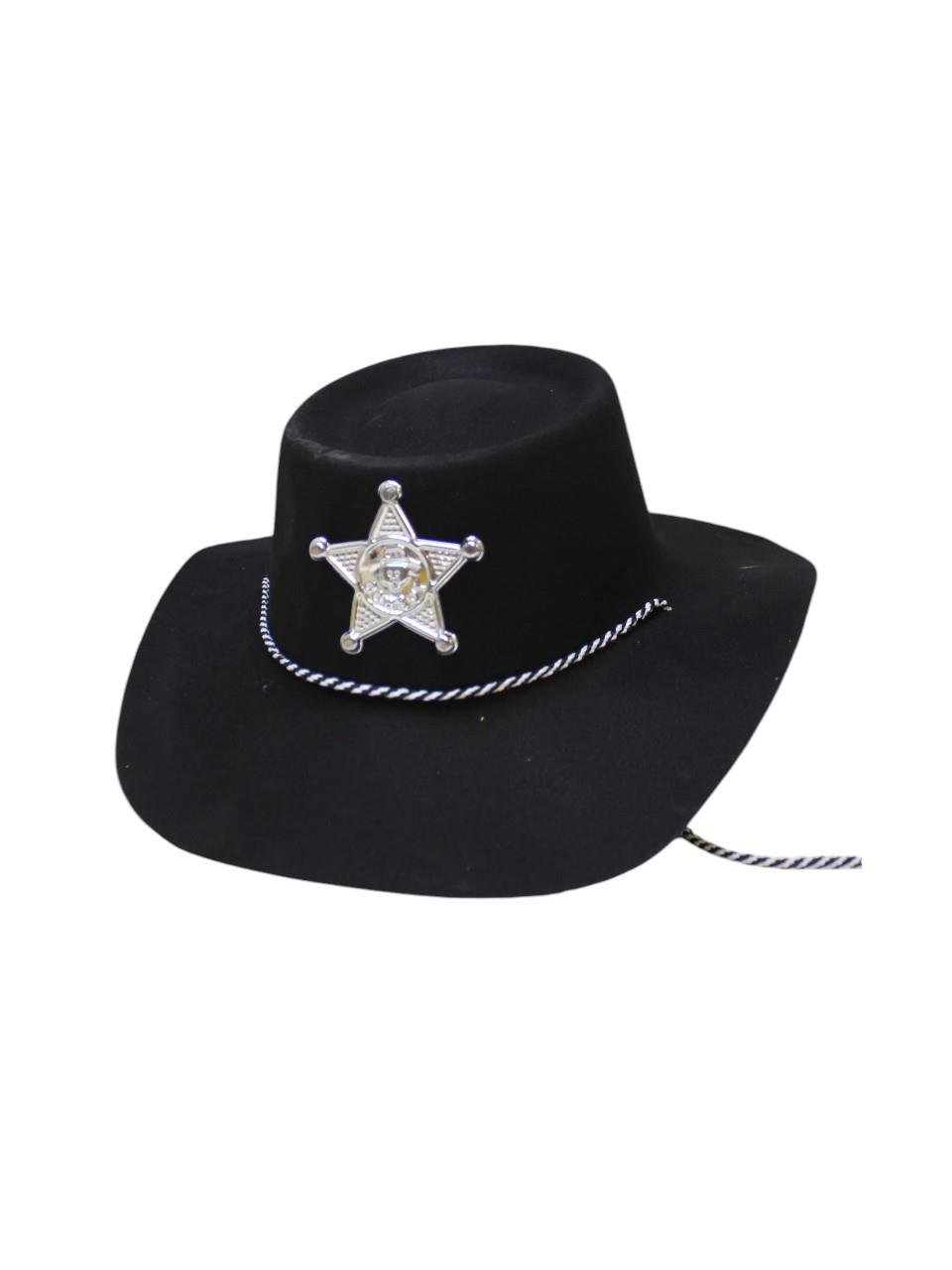 Şerif Kovboy Şapka Parti Aksesuarı Siyah