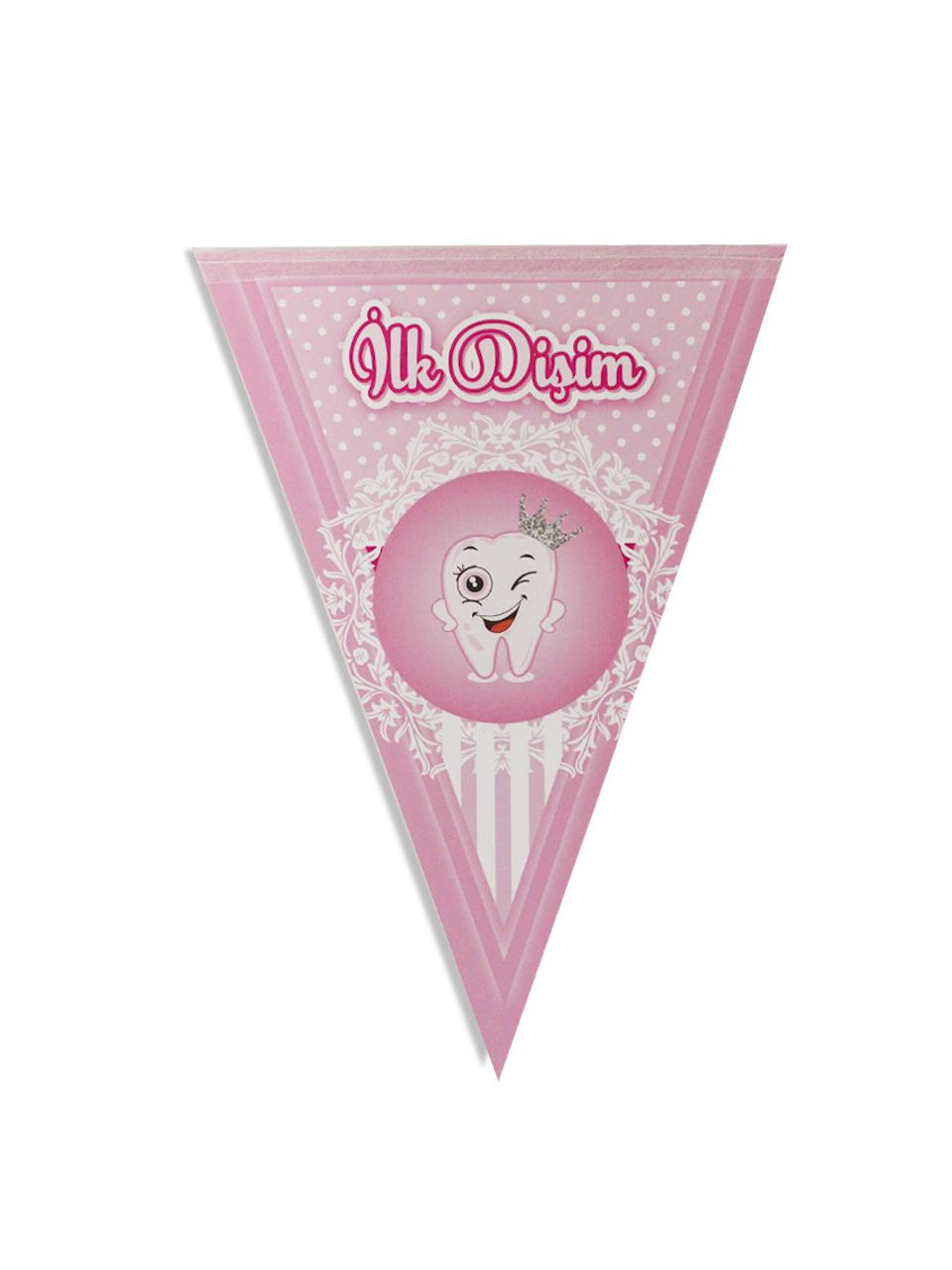 Dişim Çıktı Yazılı Flama Bayrak Diş Buğdayı Parti Süsü Pembe