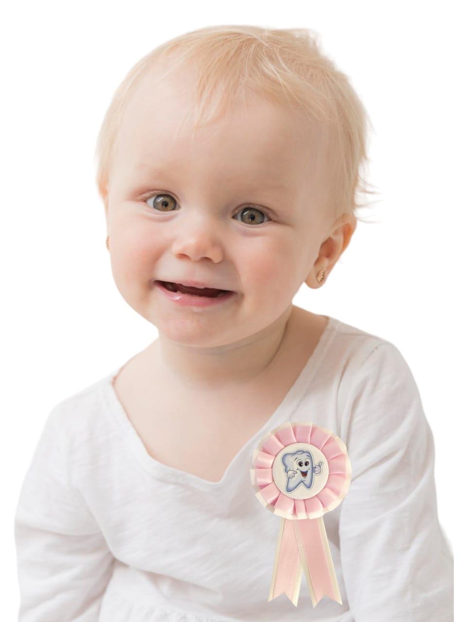 Diş Buğdayı Rozet Dişim Çıktı Parti Aksesuarı Pembe 12li