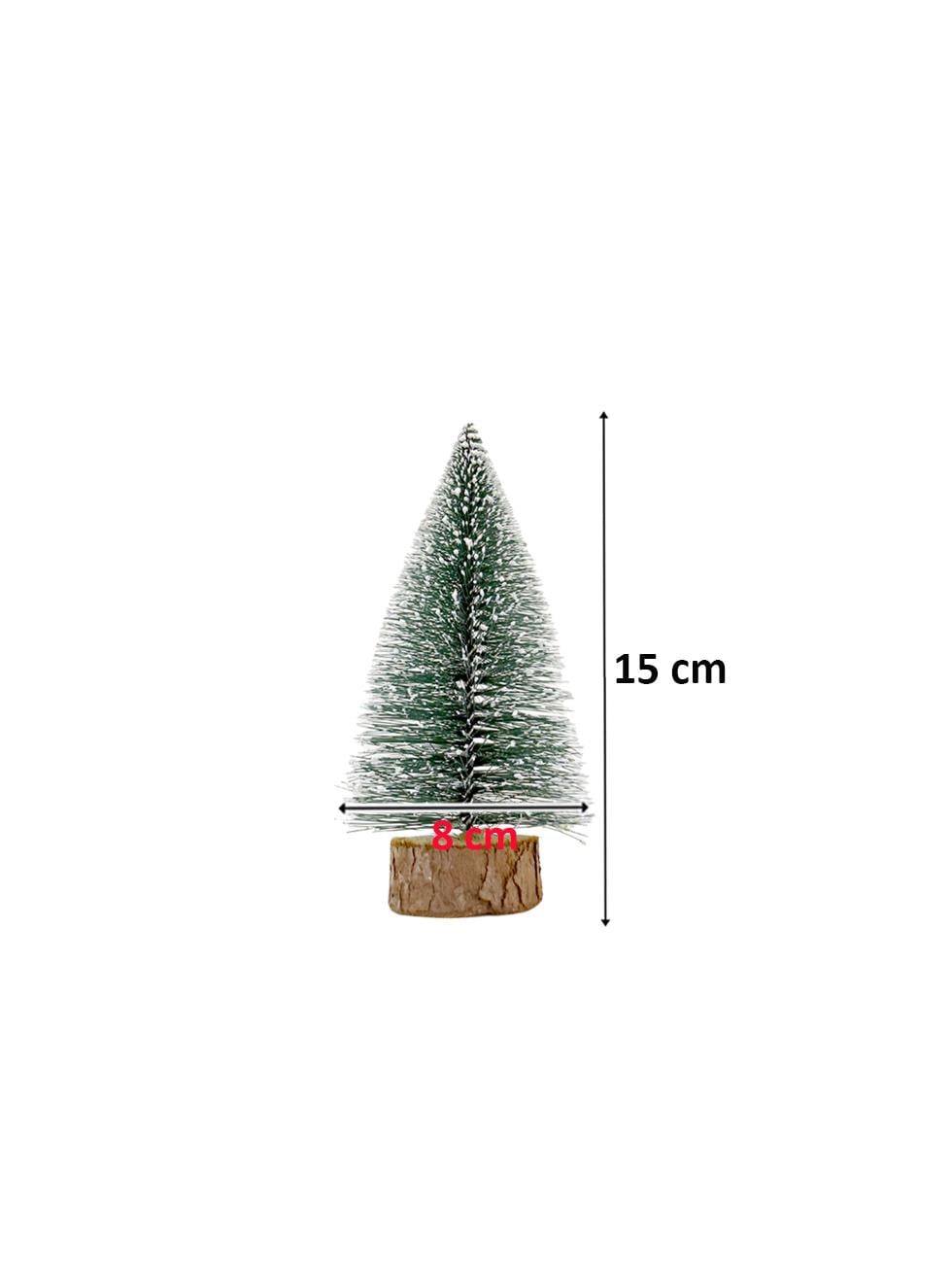 Yılbaşı Mini Karlı Çam Ağacı Masa Üstü Dekoratif Ağaç 15 cm