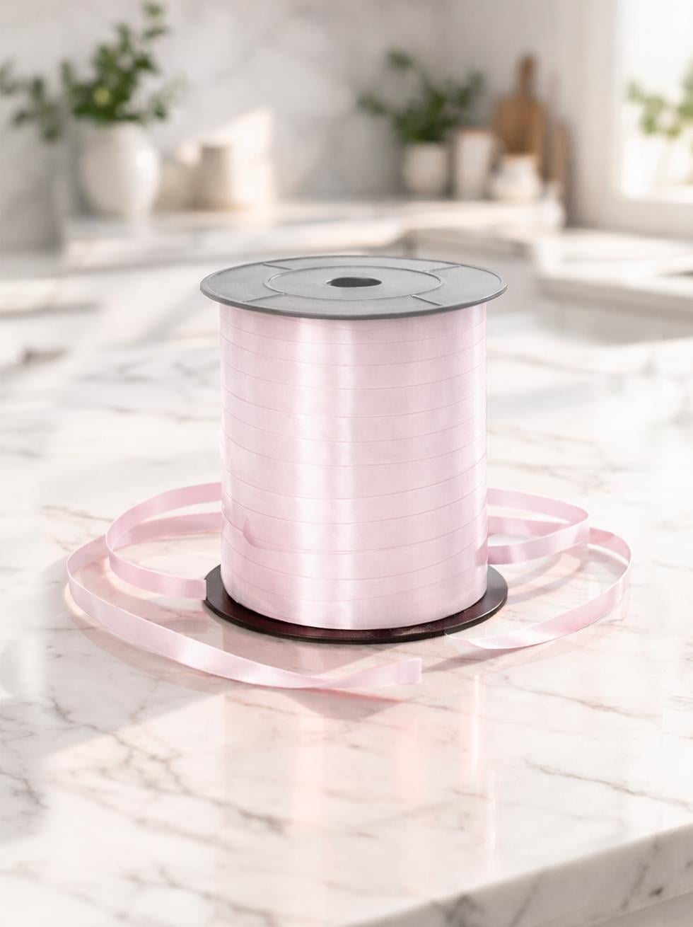 Açık Pembe Rafya Kurdele – Hediye Paketleme Balon Bağlama Şeridi 8 mm 200 Mt