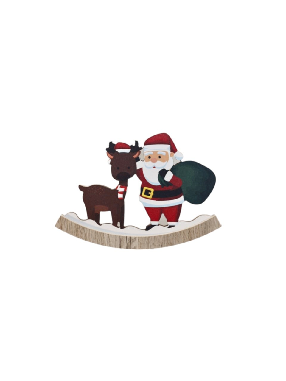 Yılbaşı Dekoru Ahşap Noel Baba, Geyik 