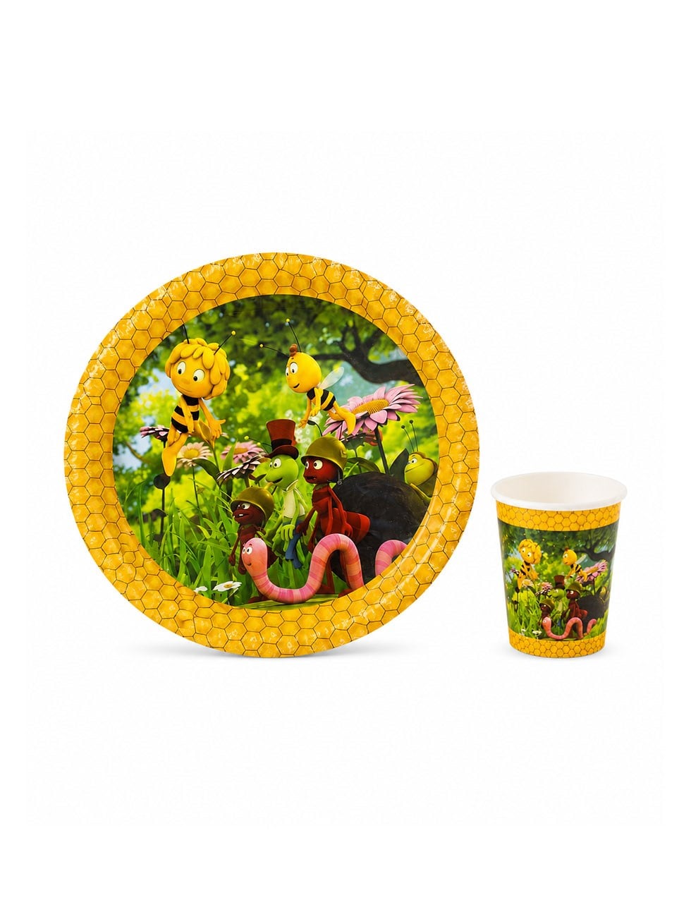 Arı Maya Temalı Karton Tabak Bardak Set
