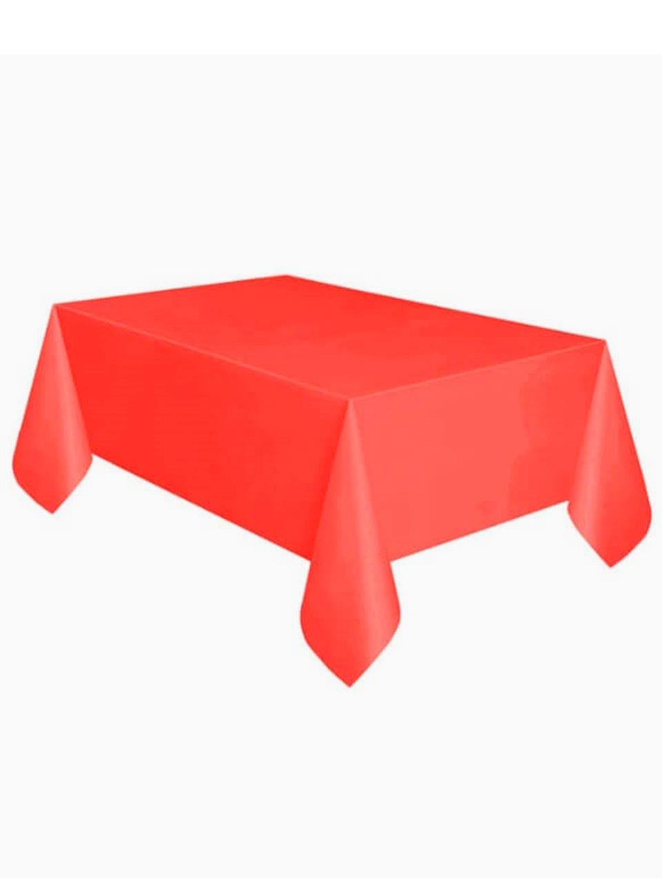Kırmızı Plastik Masa Örtüsü Doğum Günü Masa Örtüsü 