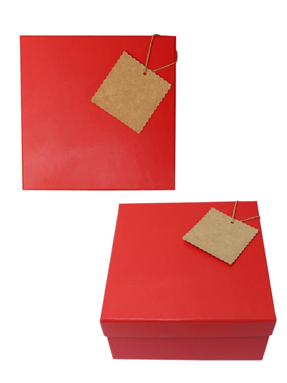 Kraft Hediye Paketi Etiketi Jüt İpli Kare 12li