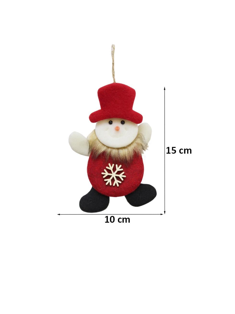 Yılbaşı Ağaç Süsü Şapkalı Kardan Adam Figürlü Asılabilir Keçe Dekoratif Süs 15 cm