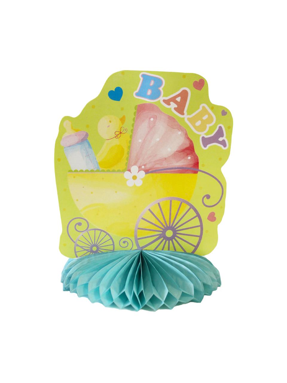 Baby Shower Parti Süsü Baby Temalı Petek Masa Süsü Mavi