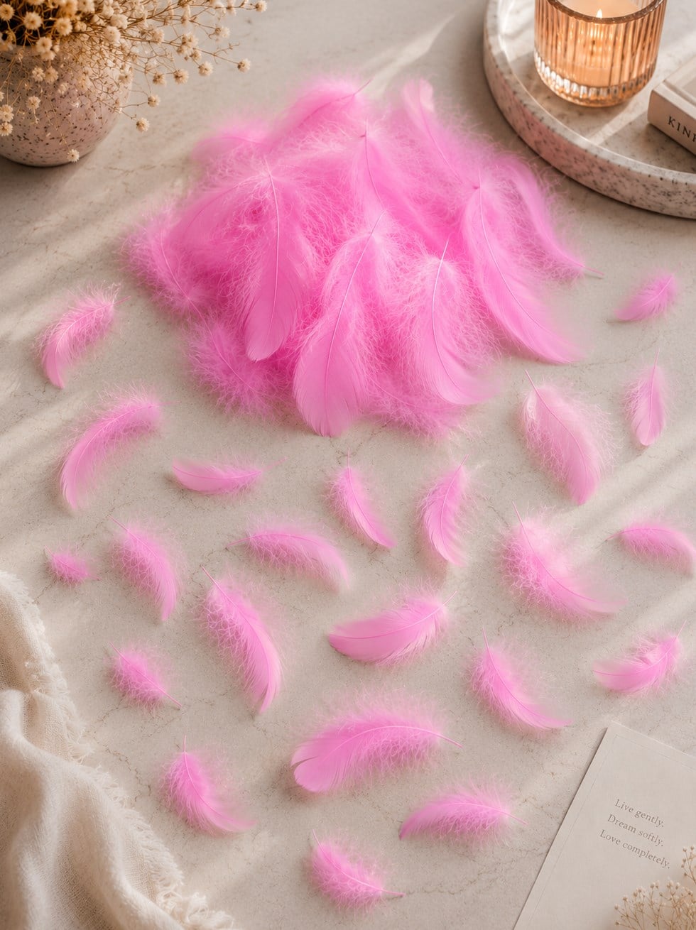 Balon İçi Tüyü Tüy Konfeti Pembe
