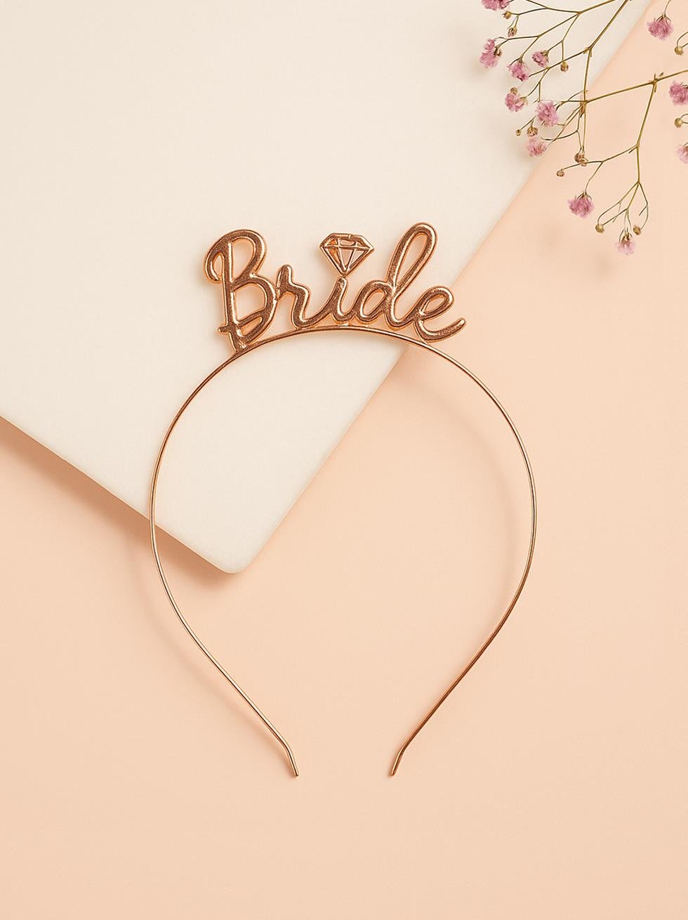 Bride Taç Bekarlığa Veda Parti Tacı Metal Rose Gold