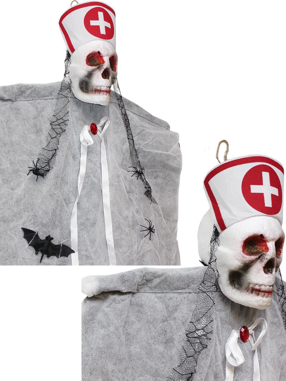 Cadılar Bayramı Kuru Kafa Hemşire Hayalet Asılabilir Halloween Parti Dekoru 