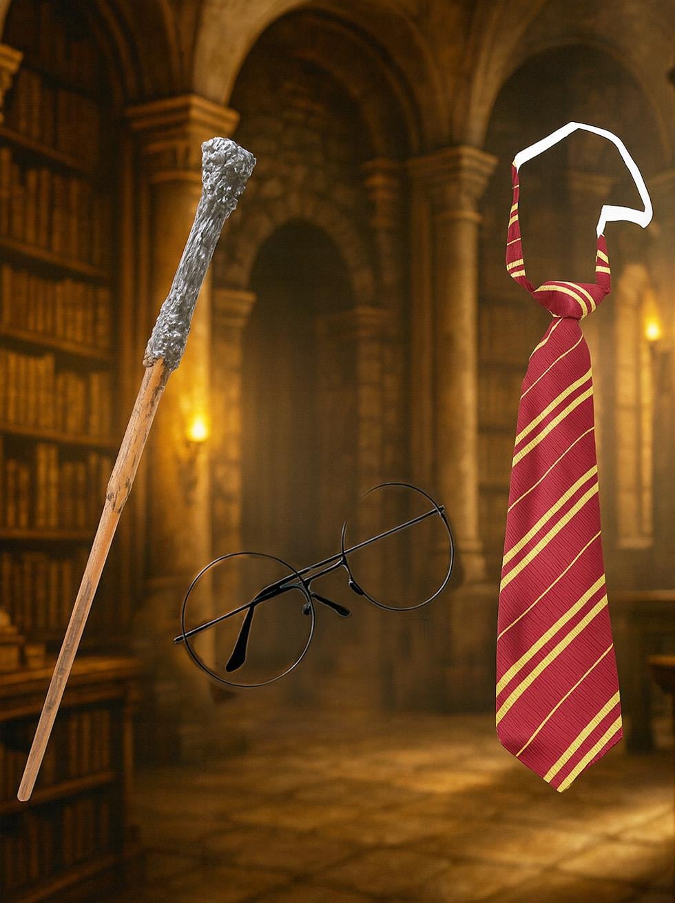 Harry Potter Asa Gözlük Kravat Kostüm Seti Cadılar Bayramı Parti Aksesuarı