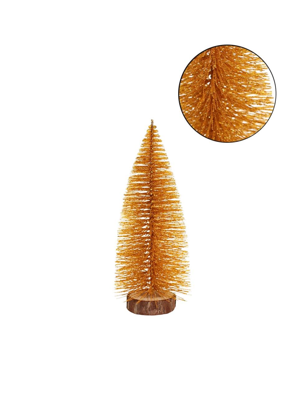 Mini Yılbaşı Ağacı Dekoratif Simli Çam Ağacı Altın 20 Cm