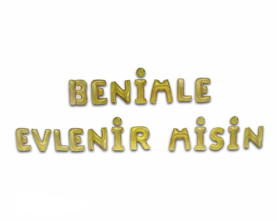 Benimle Evlenir Misin Altın Folyo Balon