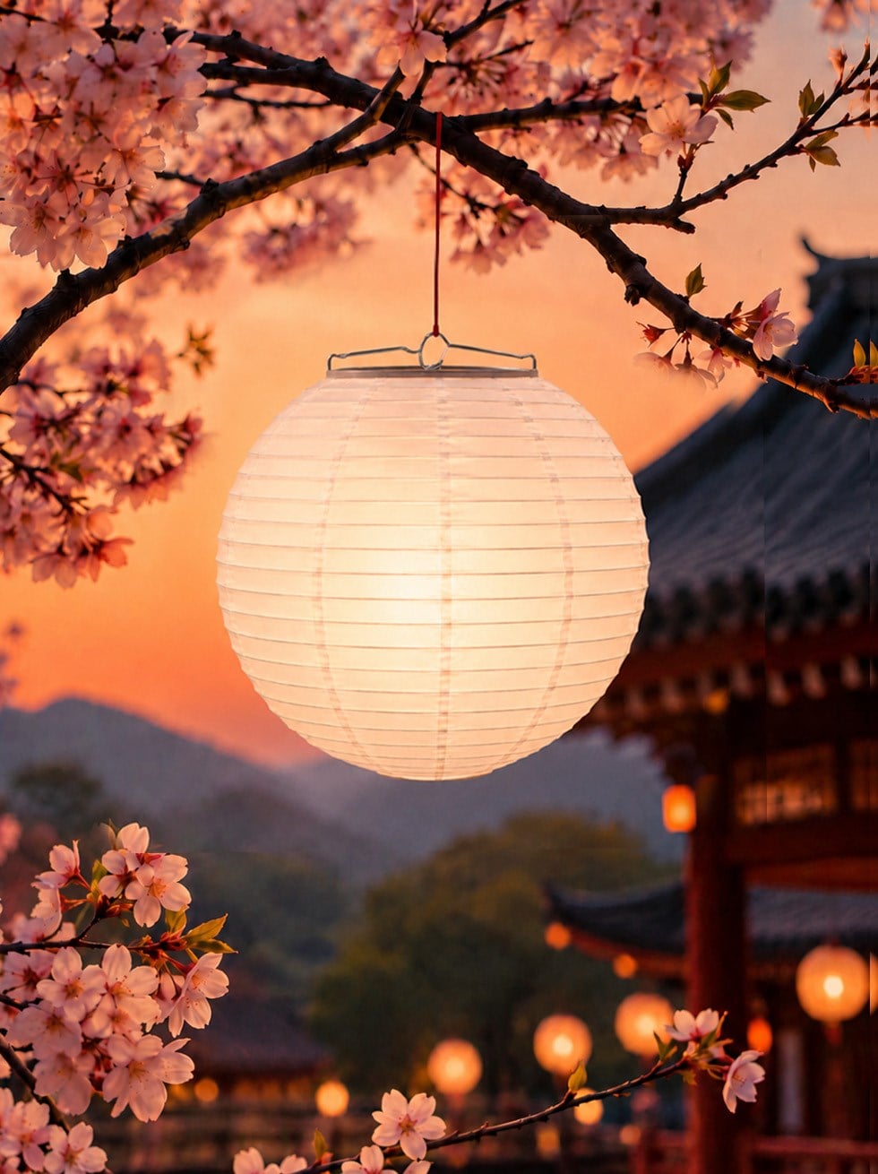 Beyaz Japon Feneri Kağıt Süs Dekoratif Parti Feneri 30 cm