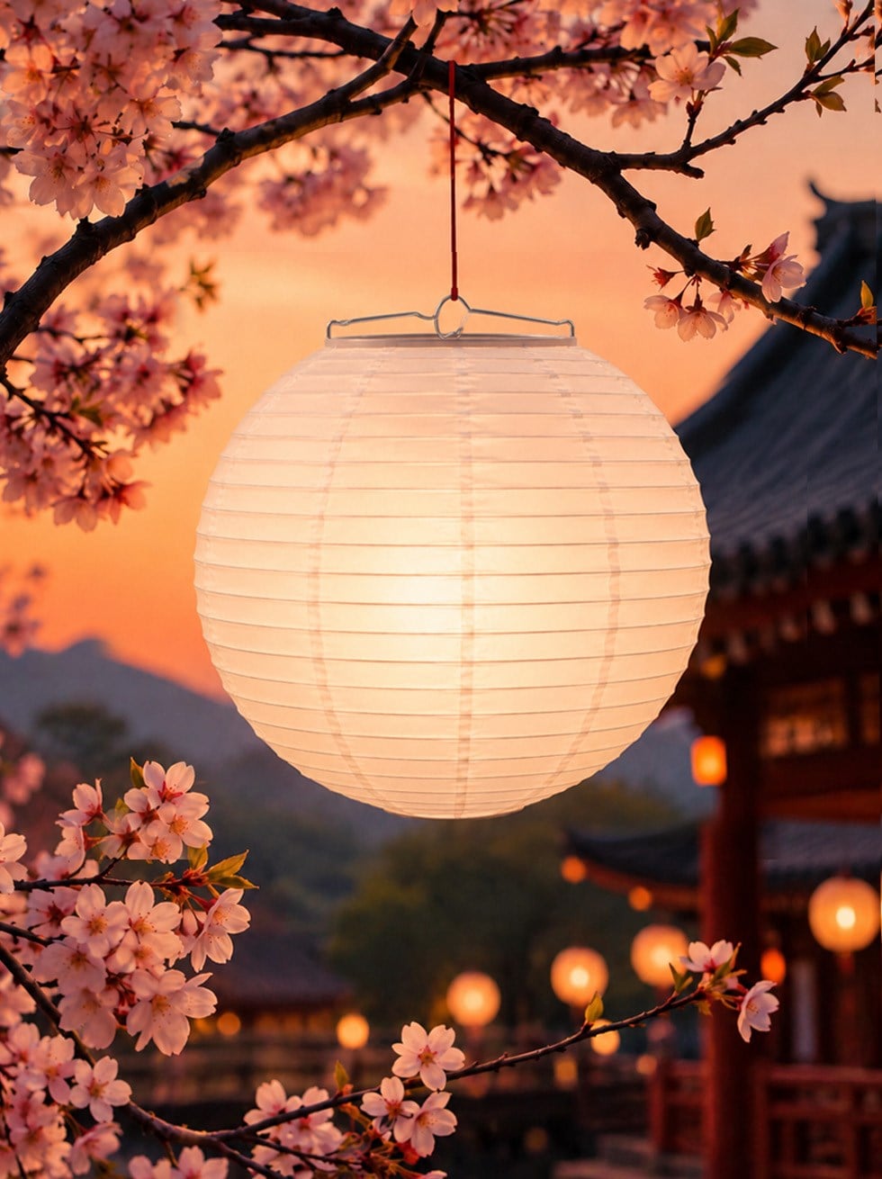 Beyaz Japon Feneri Kağıt Süs Dekoratif Parti Feneri 50 cm