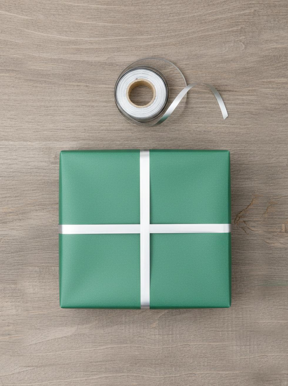 Hediye Paketleme Süsü Metalize Dekoratif Rafya Kurdele Gümüş 5 mm