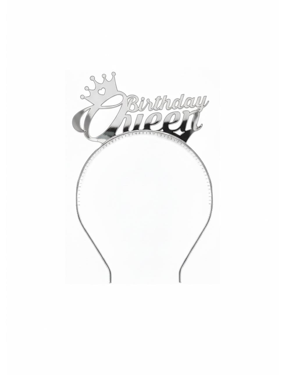Birthday Queen Gümüş Mika Taç – Doğum Günü Parti Tacı