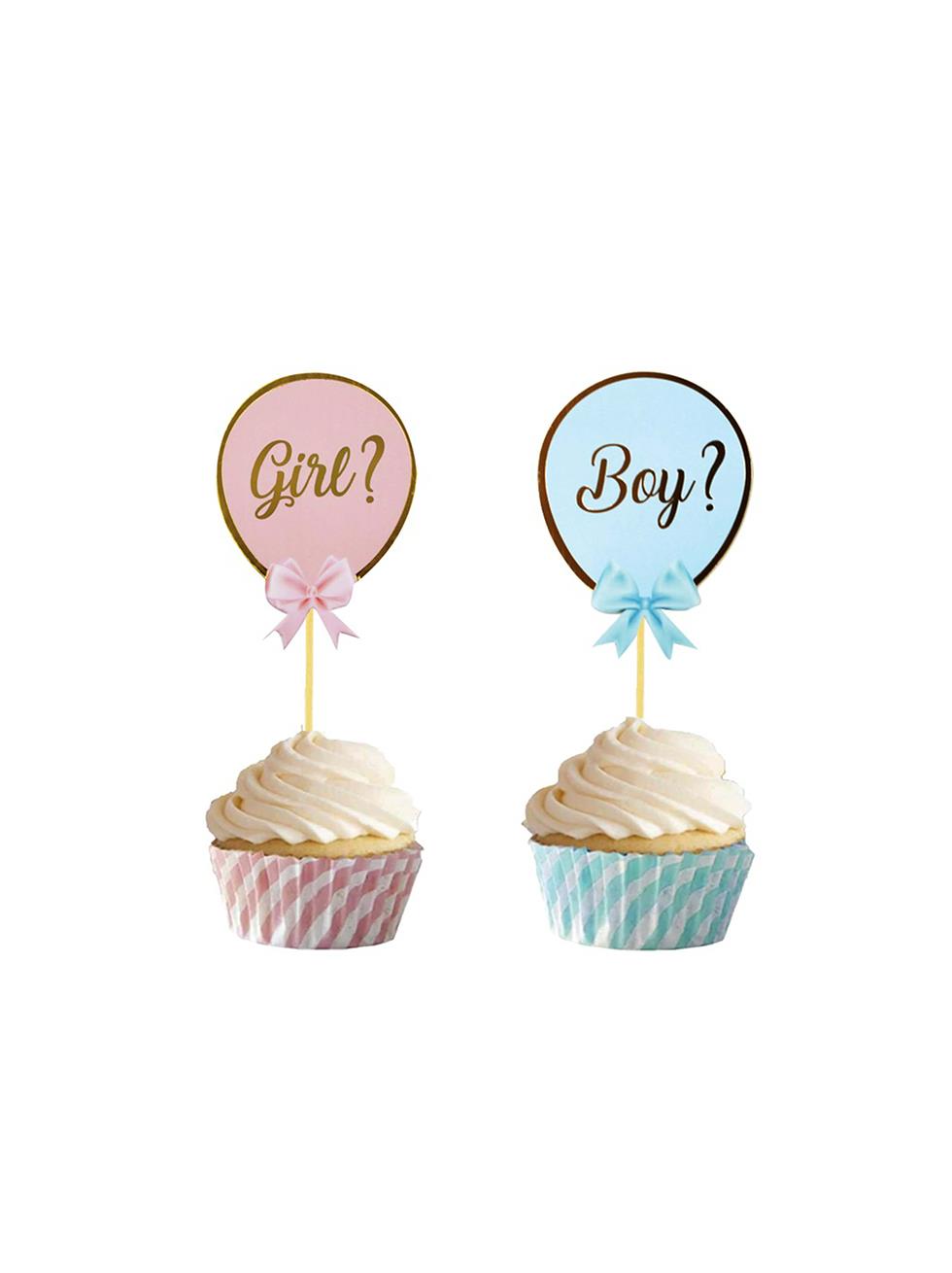 Boy Girl Kürdan Cinsiyet Belirleme Partisi Cupcake Kürdanı 10 lu