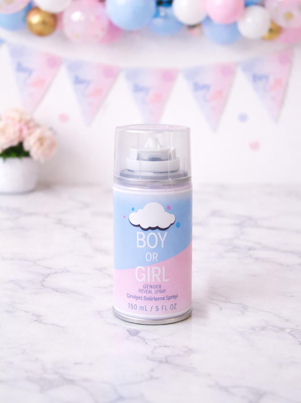 Boy or Girl Cinsiyet Belirleme Spreyi – Cinsiyet Partisi Özel Efekt Mavi 150 ml