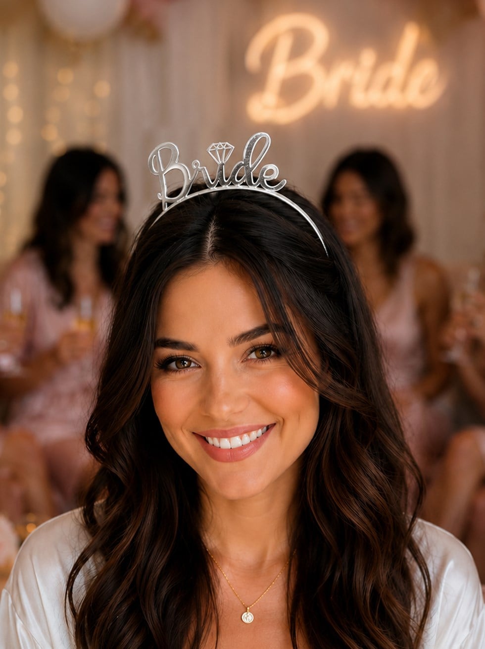 Bride Mika Taç Bekarlığa Veda Parti Tacı Gümüş