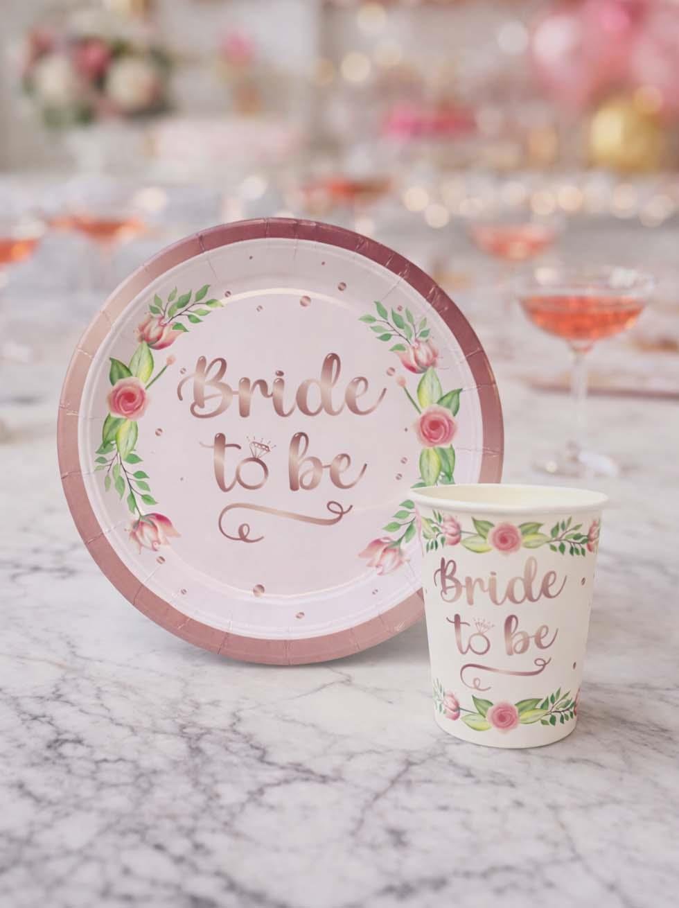 Bride Temalı Karton Tabak Bardak Set Bekarlığa Veda Partisi Tabak Bardak 