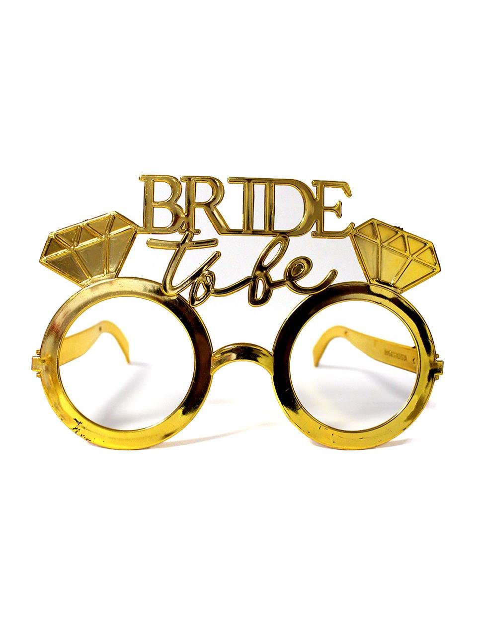 Bride to be Bekarlığa Veda Partisi Gözlüğü Tek Taşlı Bride Gözlük Altın