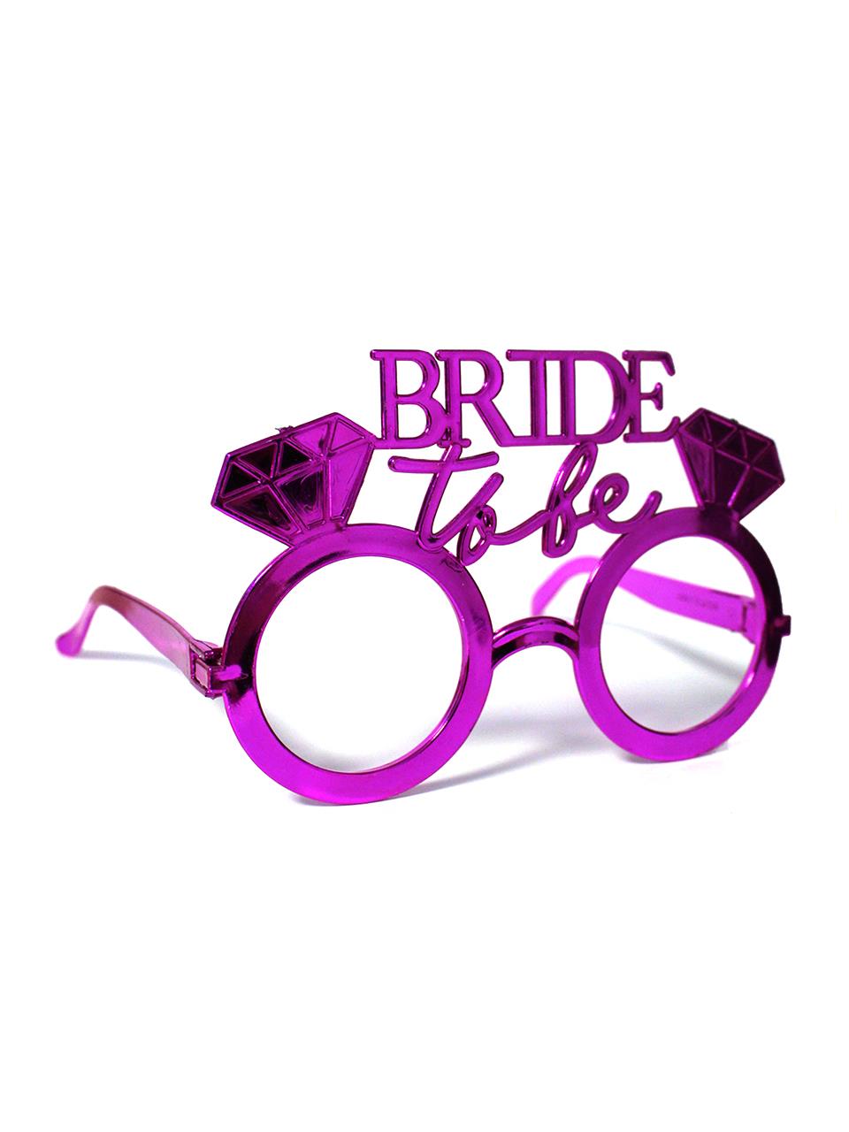 Bride to be Bekarlığa Veda Partisi Gözlüğü Tek Taşlı Bride Gözlük Fuşya