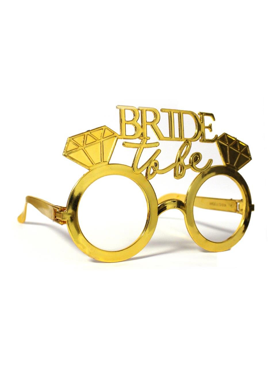 Bride to be Bekarlığa Veda Partisi Gözlüğü Tek Taşlı Bride Gözlük Altın