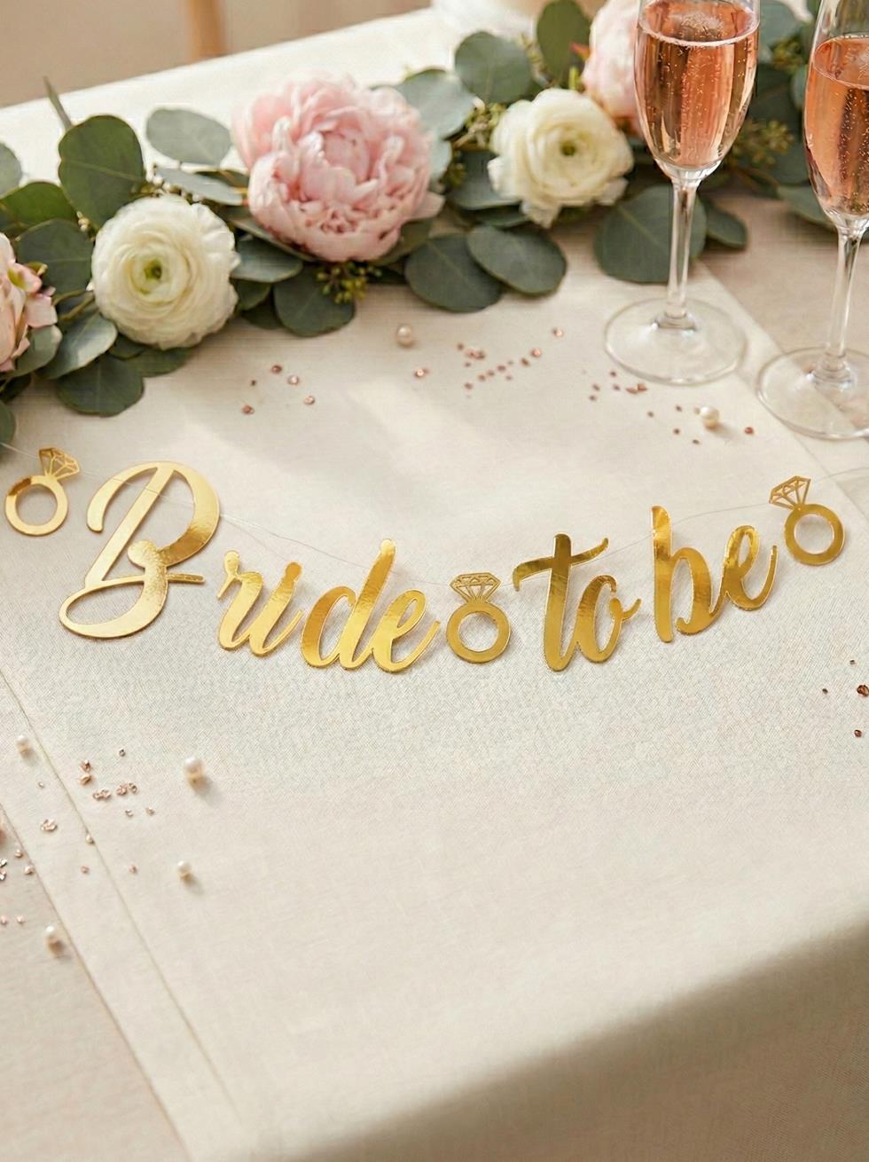 Bride To Be Kaligrafi Banner Asılabilir  Bekarlığa Veda Parti Süsü Altın