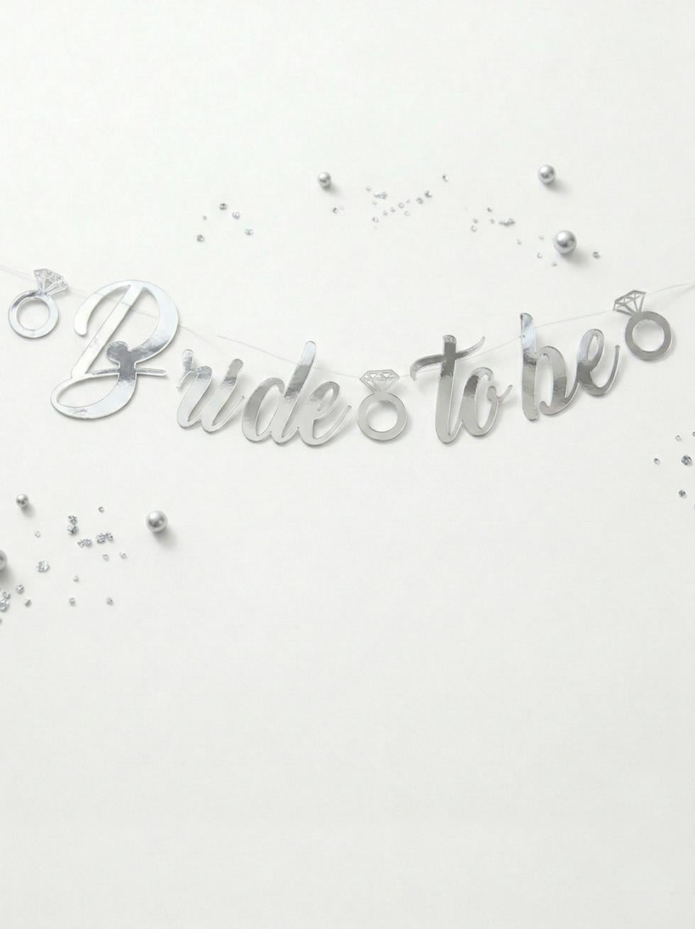 Bride To Be Kaligrafi Banner Asılabilir  Bekarlığa Veda Parti Süsü Gümüş