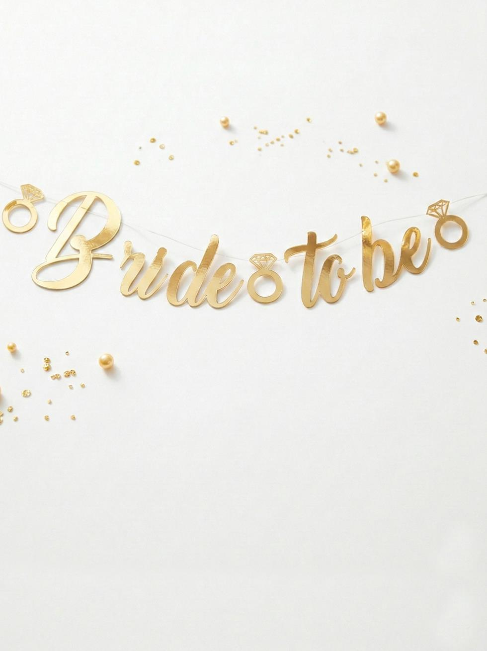 Bride To Be Kaligrafi Banner Asılabilir  Bekarlığa Veda Parti Süsü Altın