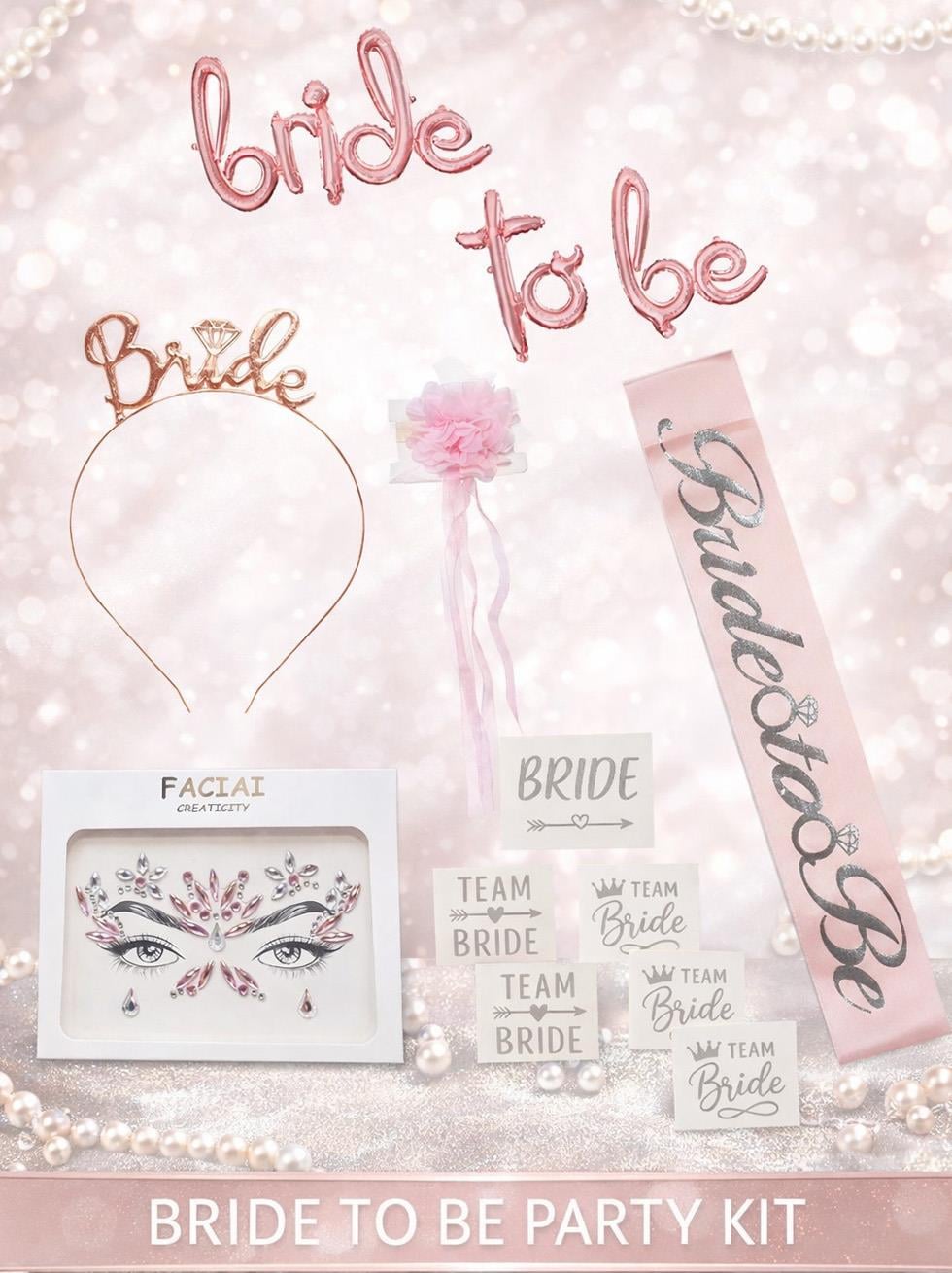 Bride To Be Rose Gümüş Bekarlığa Veda Partisi Seti 