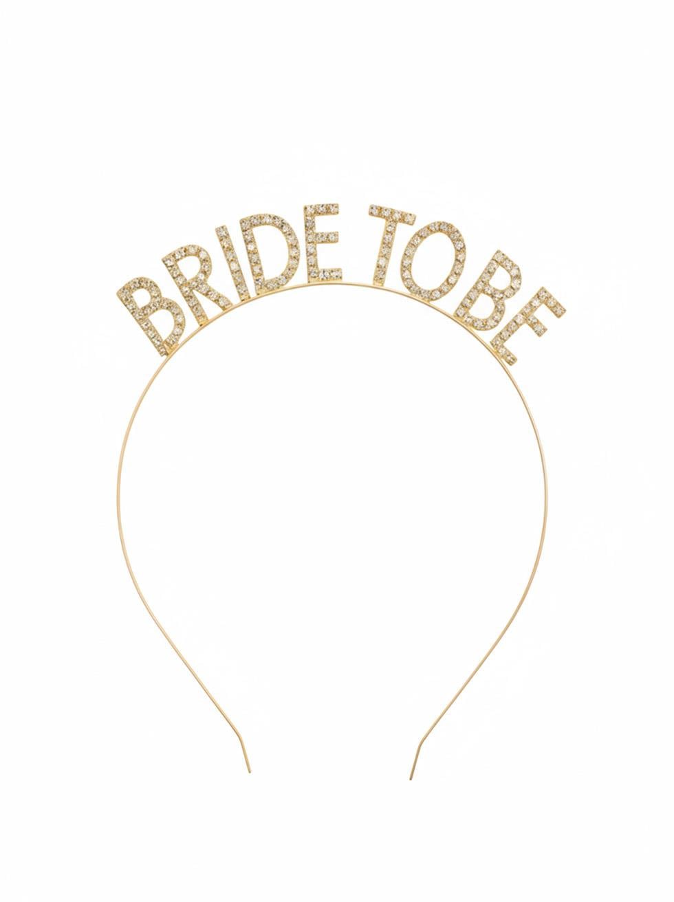 Bride To Be Taç Metal Kristal Taşlı Bekarlığa Veda Parti Tacı Gold